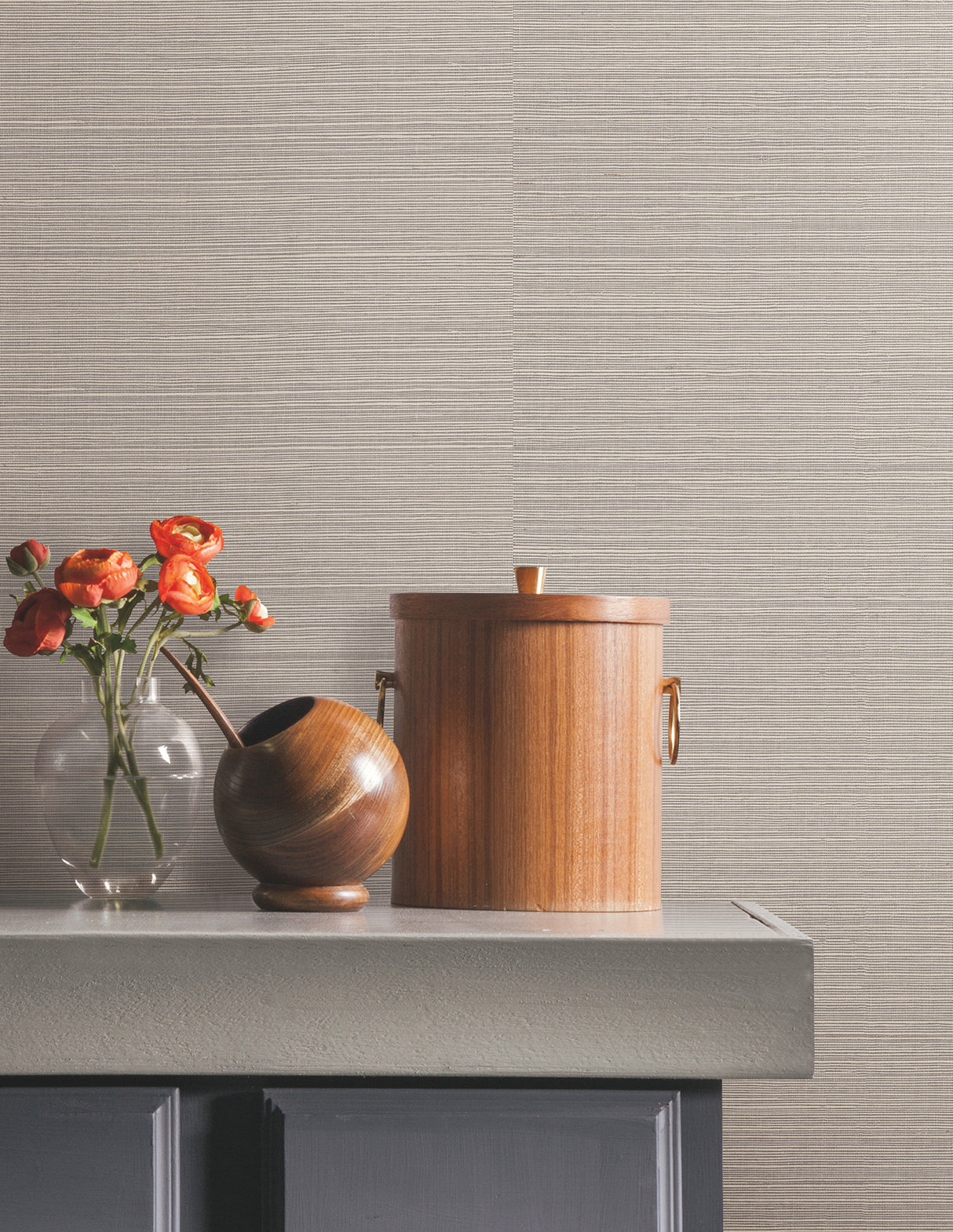 Natural Sisal Classic Grey Peel & Stick Grasscloth Wallpaper 36-in Wide by 18-ft Long, About 54 Sq Ft by York Wallcoverings - PSW1591RL
