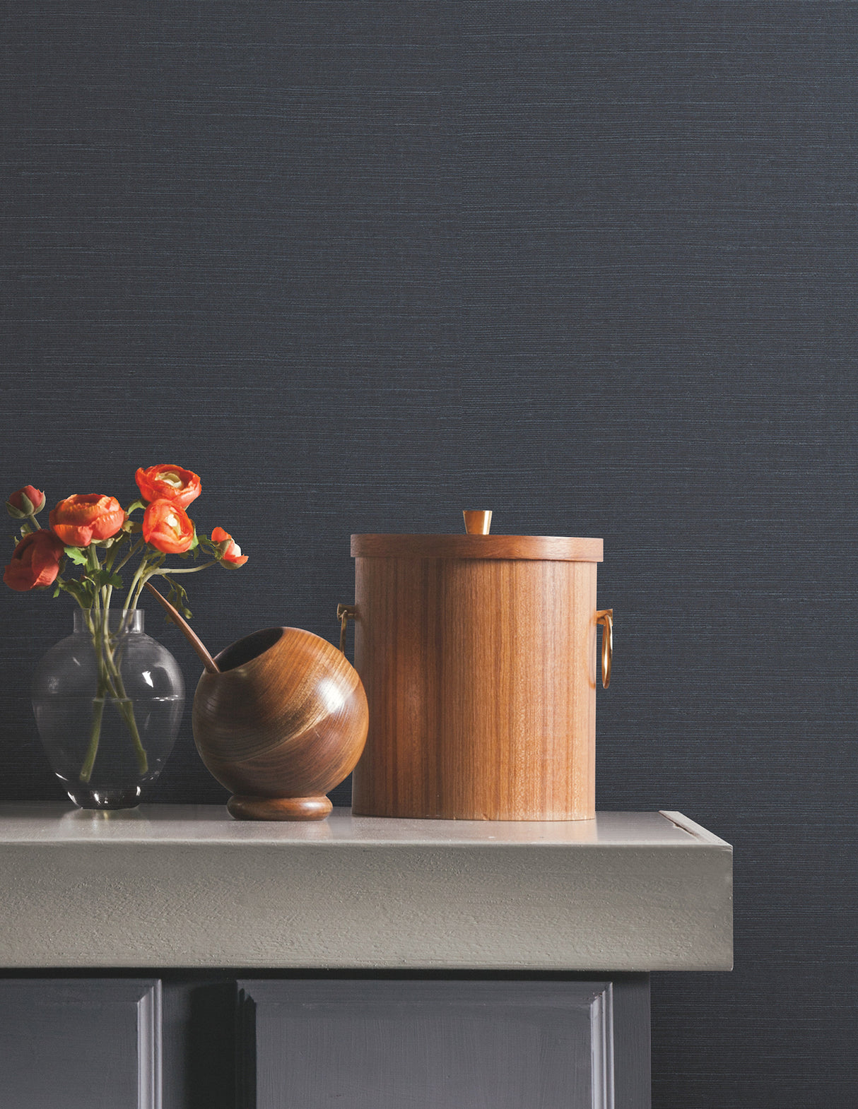 Natural Sisal Peel and Stick Grasscloth Wallpaper in Navy, 36-in by 18-ft, About 54 Square Feet by York Wallcoverings PSW1592RL