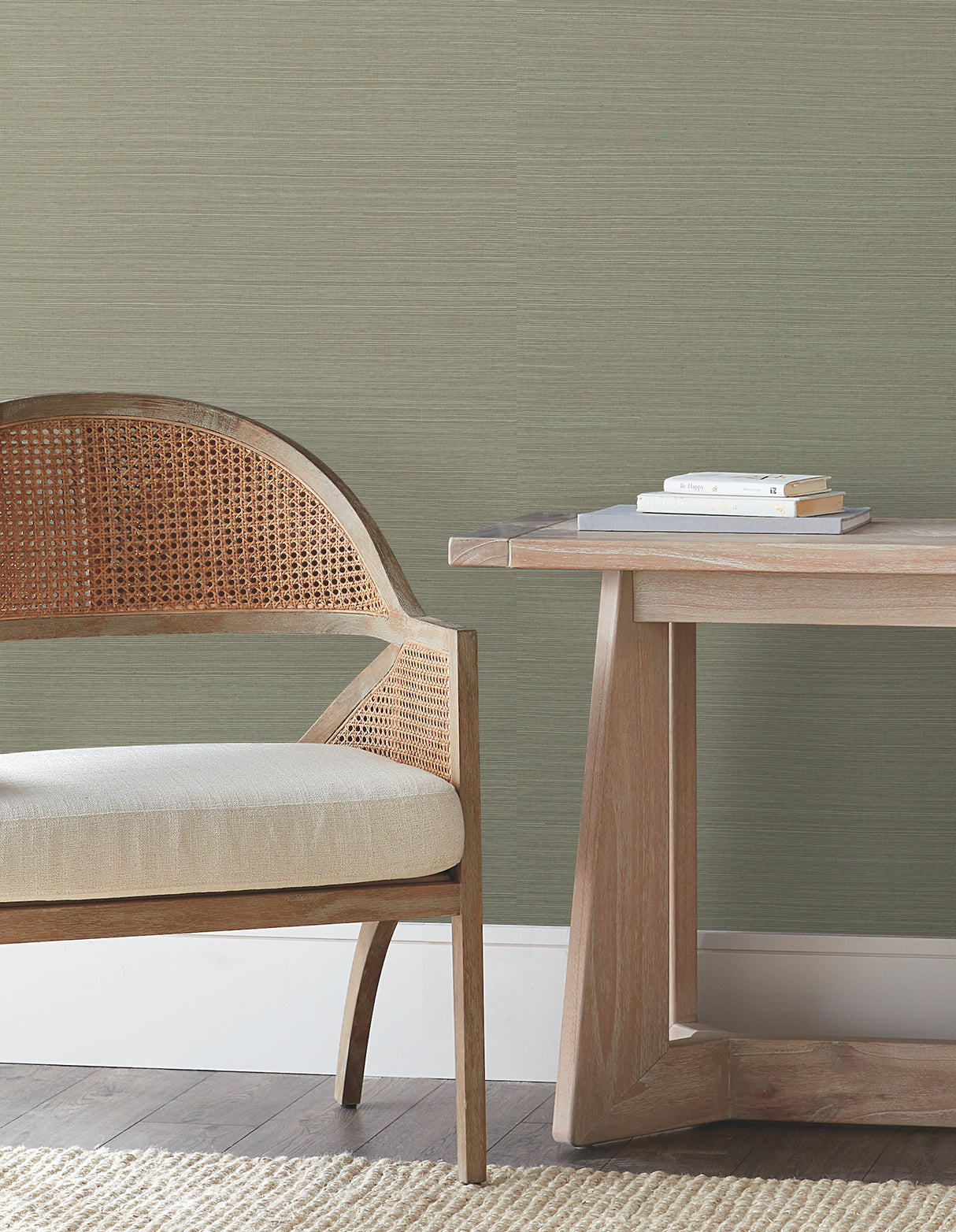 Natural Sisal Pine Peel and Stick Grasscloth Wallpaper, 36-in x 18-ft Long Roll, Covers About 54 Sq Ft by York Wallcoverings - PSW1594RL