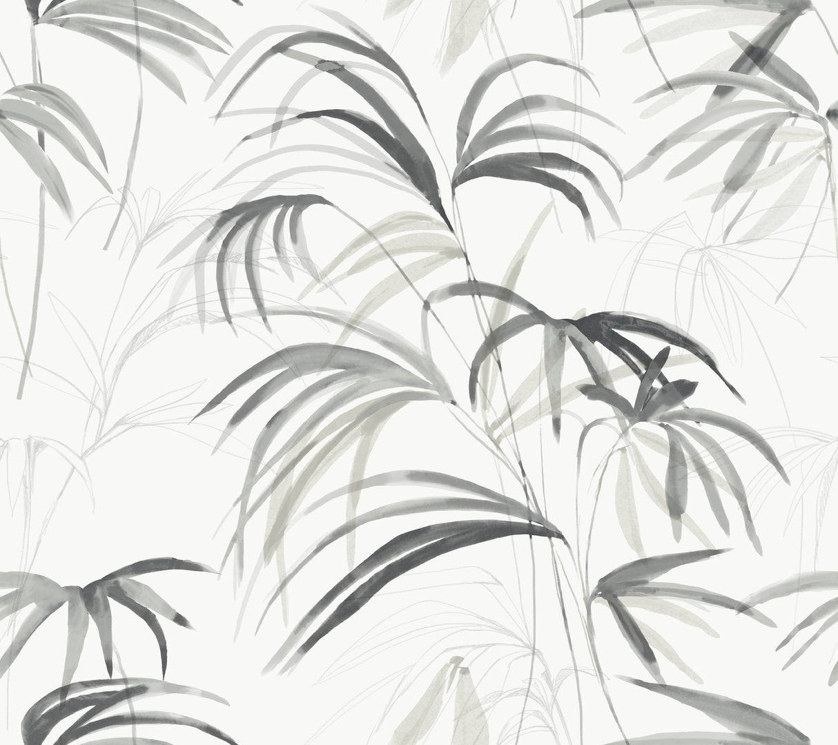 Inky Palms Black Peel & Stick Wallpaper by Candice Olson - PSW1611RL