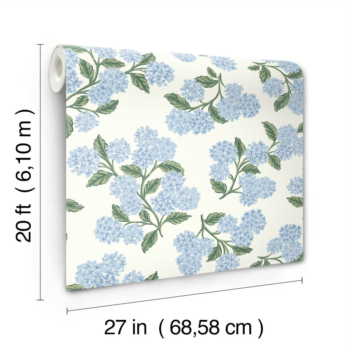 Hydrangea Blue & White by Rifle Paper Co. Peel & Stick Wallpaper – York Wallcoverings PSW1617RL