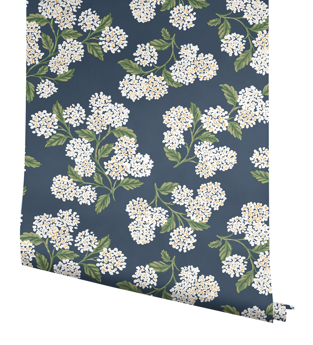 Hydrangea Navy & White by Rifle Paper Co. Peel & Stick Wallpaper- York Wallcoverings PSW1619RL