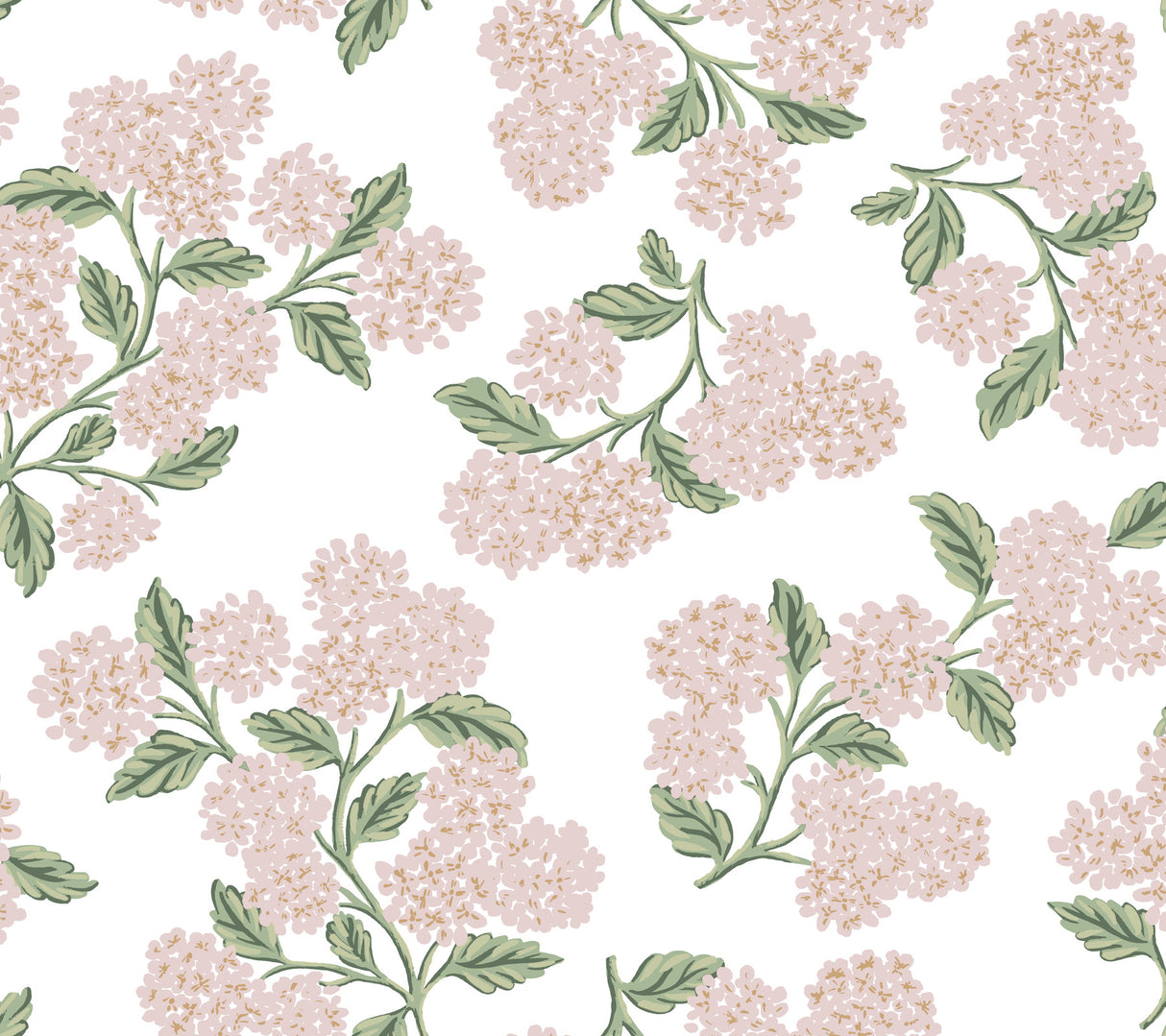 Hydrangea Pink & White Peel & Stick Wallpaper by Rifle Paper Co.