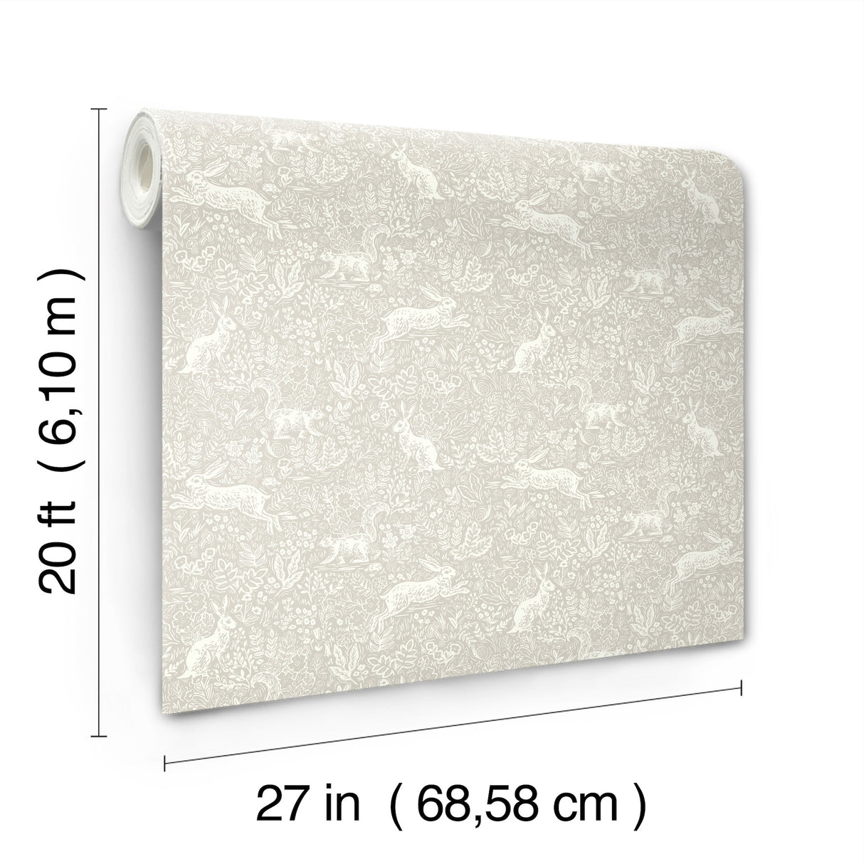 Fable Linen by Rifle Paper Co. Whimsical Woodland Animal and Botanical Illustration Premium Peel and Stick Non Woven Wallpaper - PSW1627RL