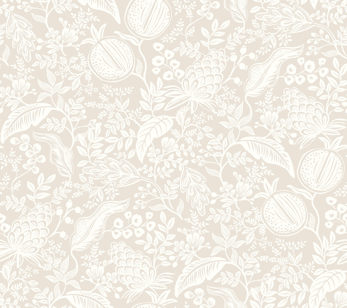 Rifle Paper Co. Pomegranate Beige & White Peel & Stick Non Woven Wallpaper - PSW1629RL