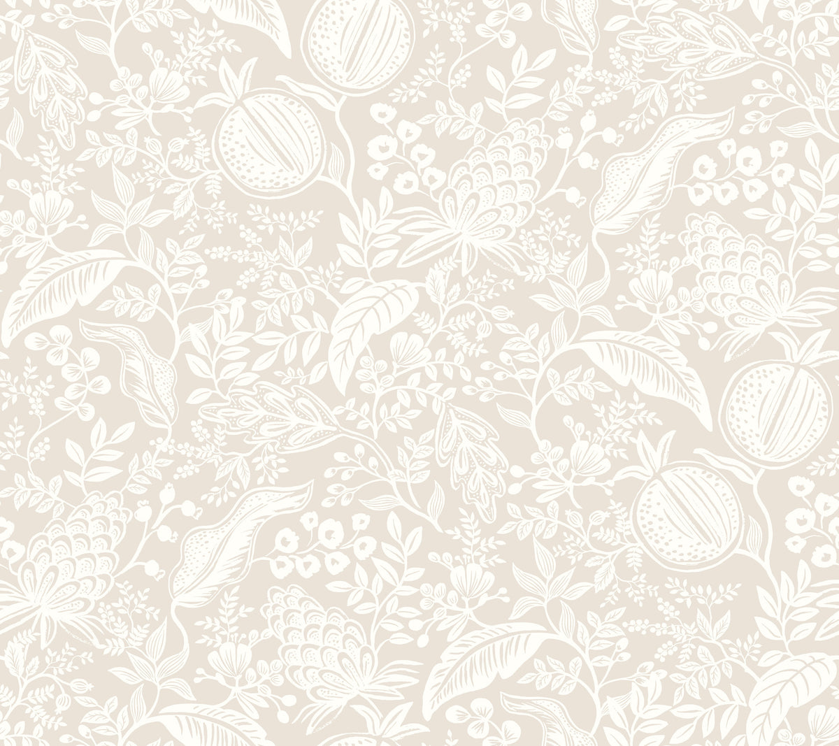 Rifle Paper Co. Pomegranate Beige & White Peel & Stick Non Woven Wallpaper - PSW1629RL