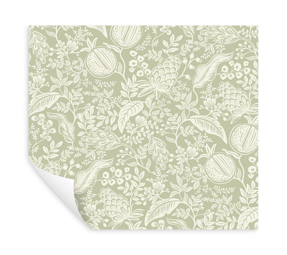 Pomegranate Pistachio by Rifle Paper Co. Peel & Stick Wallpaper- York Wallcoverings PSW1630RL