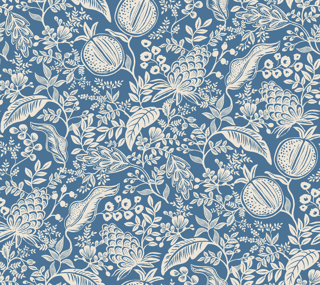 Rifle Paper Co. Pomegranate Blue & Ivory Peel & Stick Wallpaper roll PSW1631RL