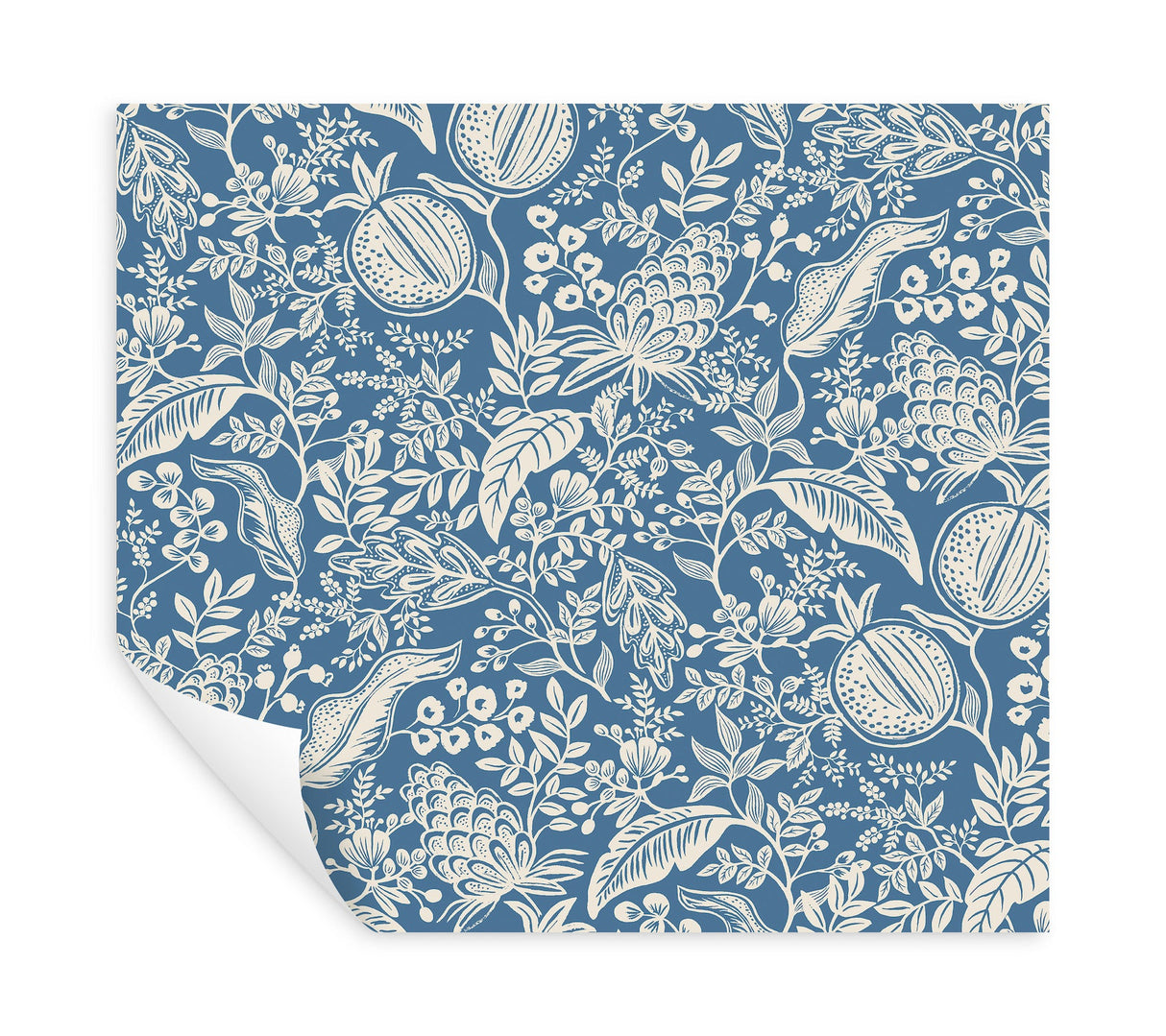 Pomegranate Blue & Ivory by Rifle Paper Co. 27 in x 20 ft Peel & Stick Wallpaper – York Wallcoverings PSW1631RL
