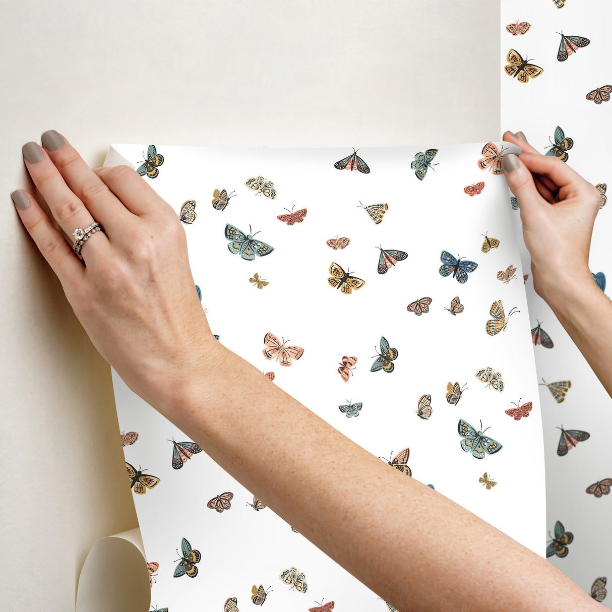 Butterfly House White by Rifle Paper Co. Peel & Stick Wallpaper – York Wallcoverings PSW1632RL