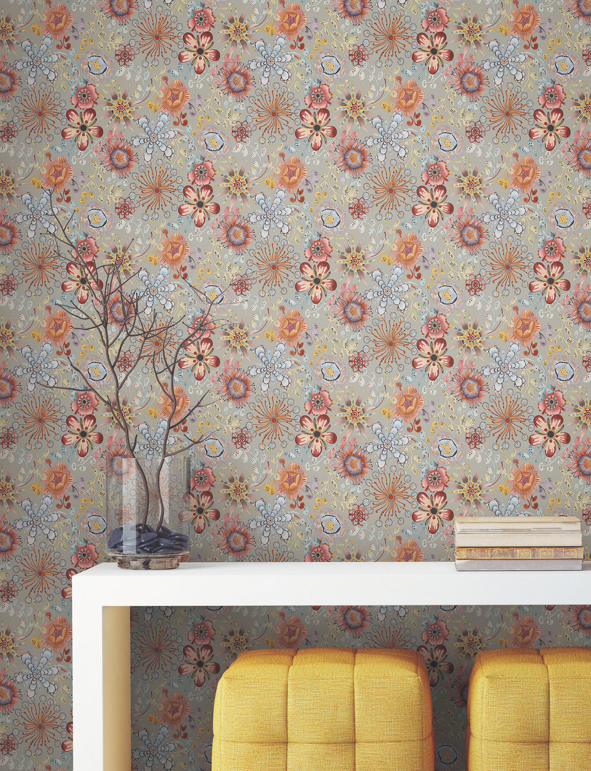 Magic Garden Multicolor Floral by York Wallcoverings Missoni Collection Botanical Non Woven Premium Peel and Stick Wallpaper - PSW1637RL