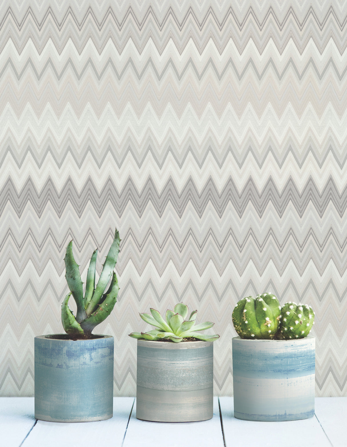 Zig Zag Beige by York Wallcoverings Missoni Peel and Stick Chevron Non Woven Wallpaper Roll 27 in x 20 ft Covers 45 Sq Ft - PSW1643RL