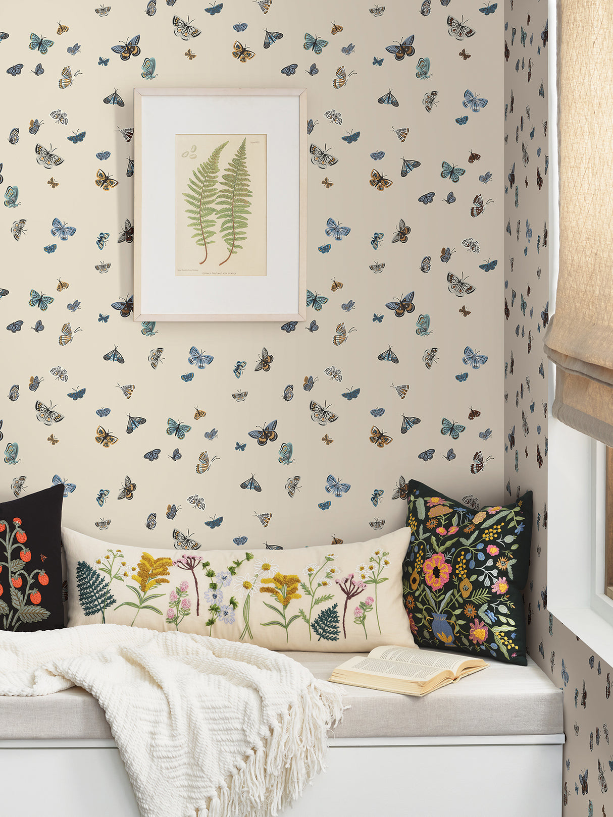 Butterfly House Linen by Rifle Paper Co. Peel & Stick Wallpaper – York Wallcoverings PSW1649RL