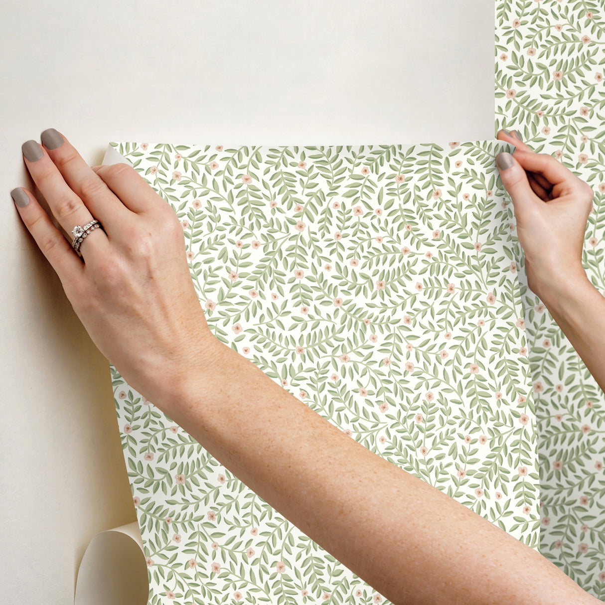 Elodie Cream by Rifle Paper Co. Petite Floral Premium Peel + Stick Wallpaper – York Wallcoverings PSW1673RL