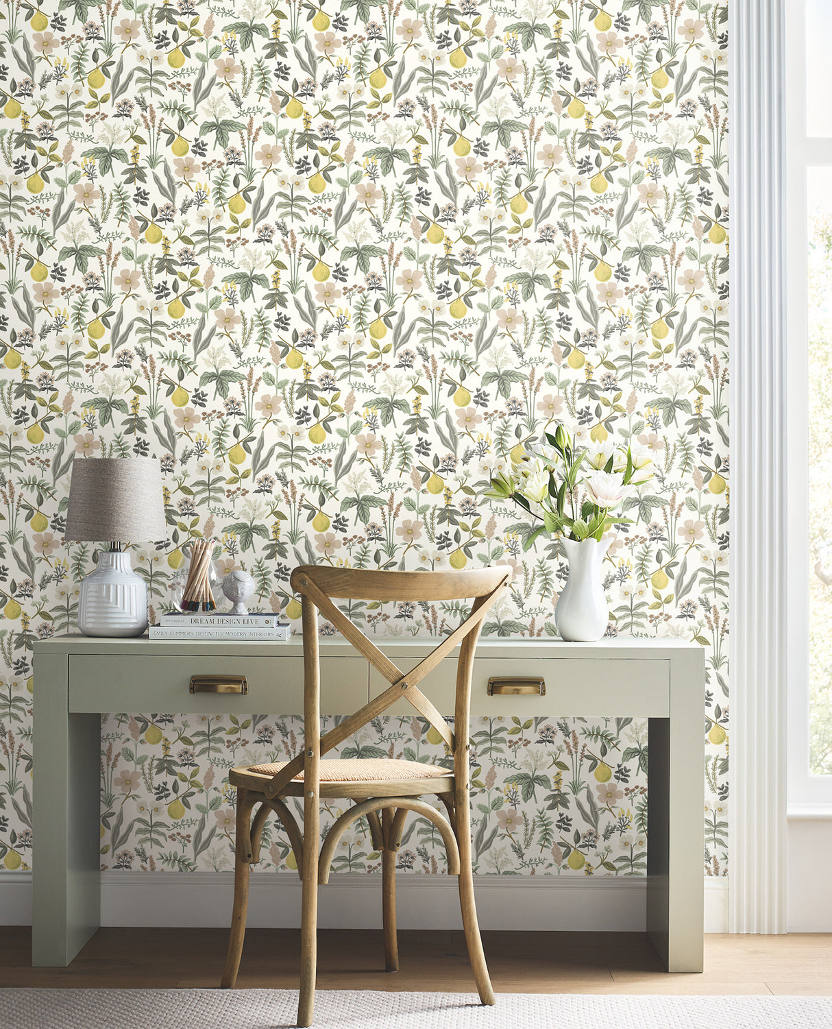 Herb Garden Cream by Rifle Paper Co. Botanical Premium Peel + Stick Wallpaper – York Wallcoverings PSW1678RL