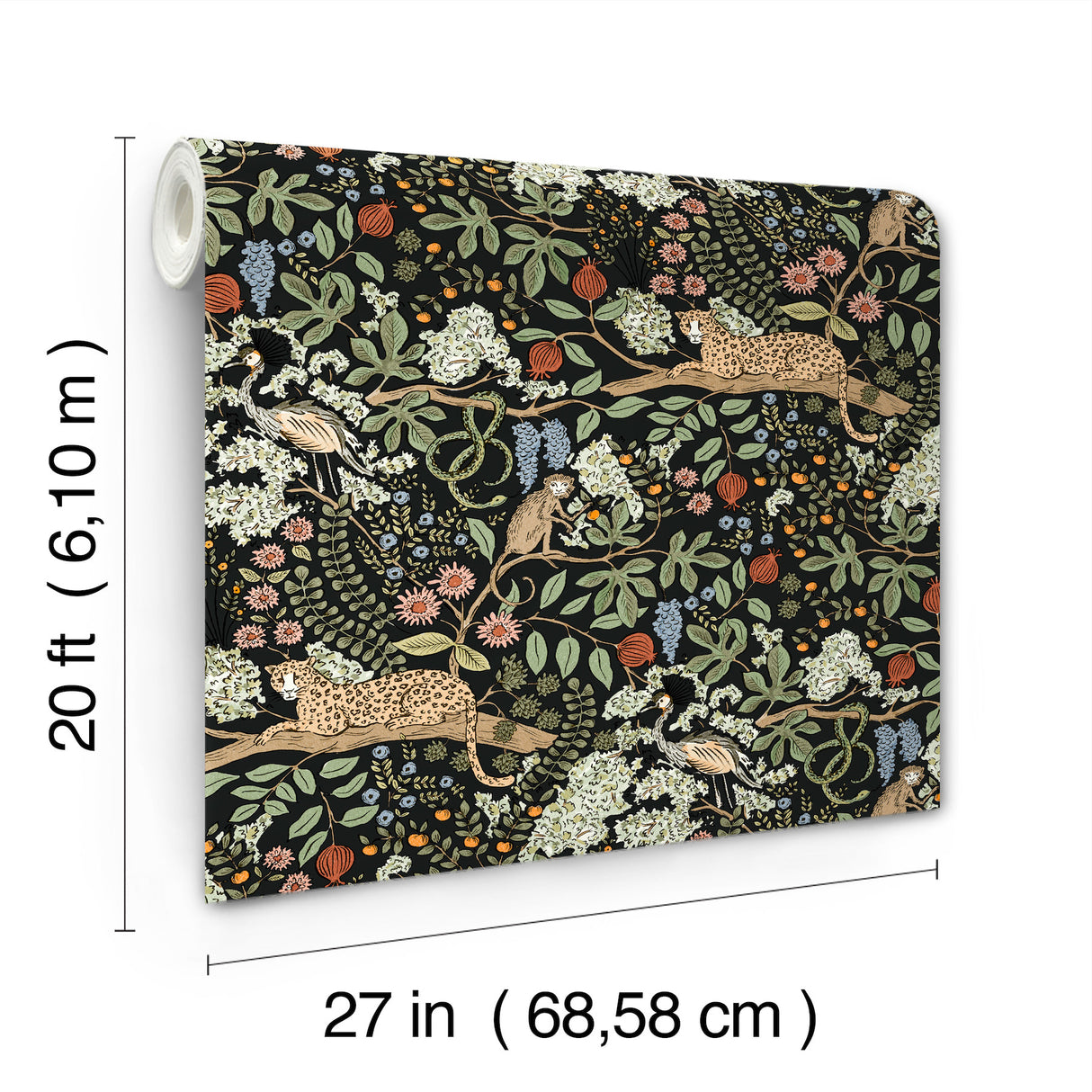 Safari Black by Rifle Paper Co. Jungle Toile Premium Peel + Stick Wallpaper – York Wallcoverings PSW1680RL