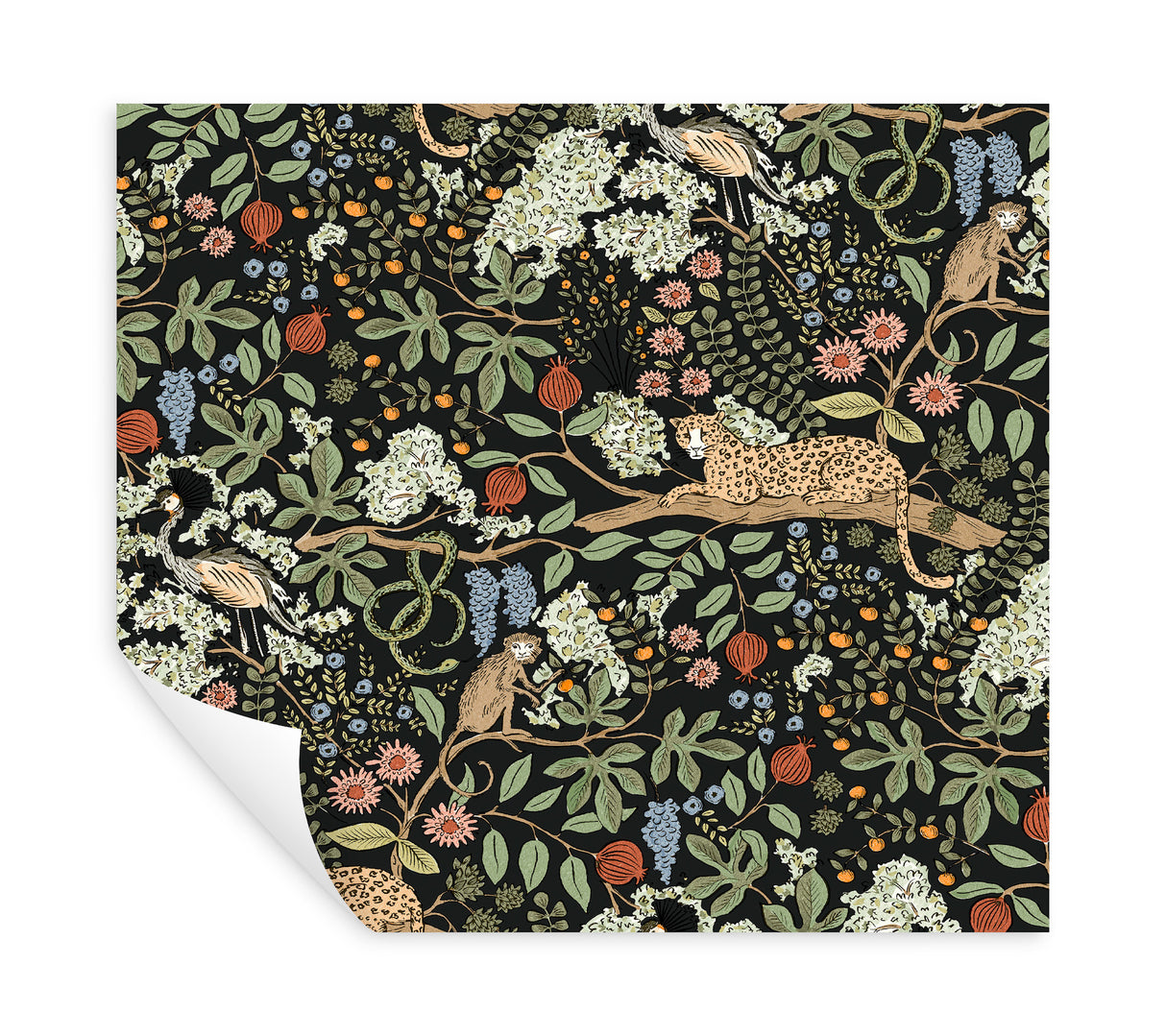 Safari Black by Rifle Paper Co. Jungle Toile Premium Peel + Stick Wallpaper – York Wallcoverings PSW1680RL