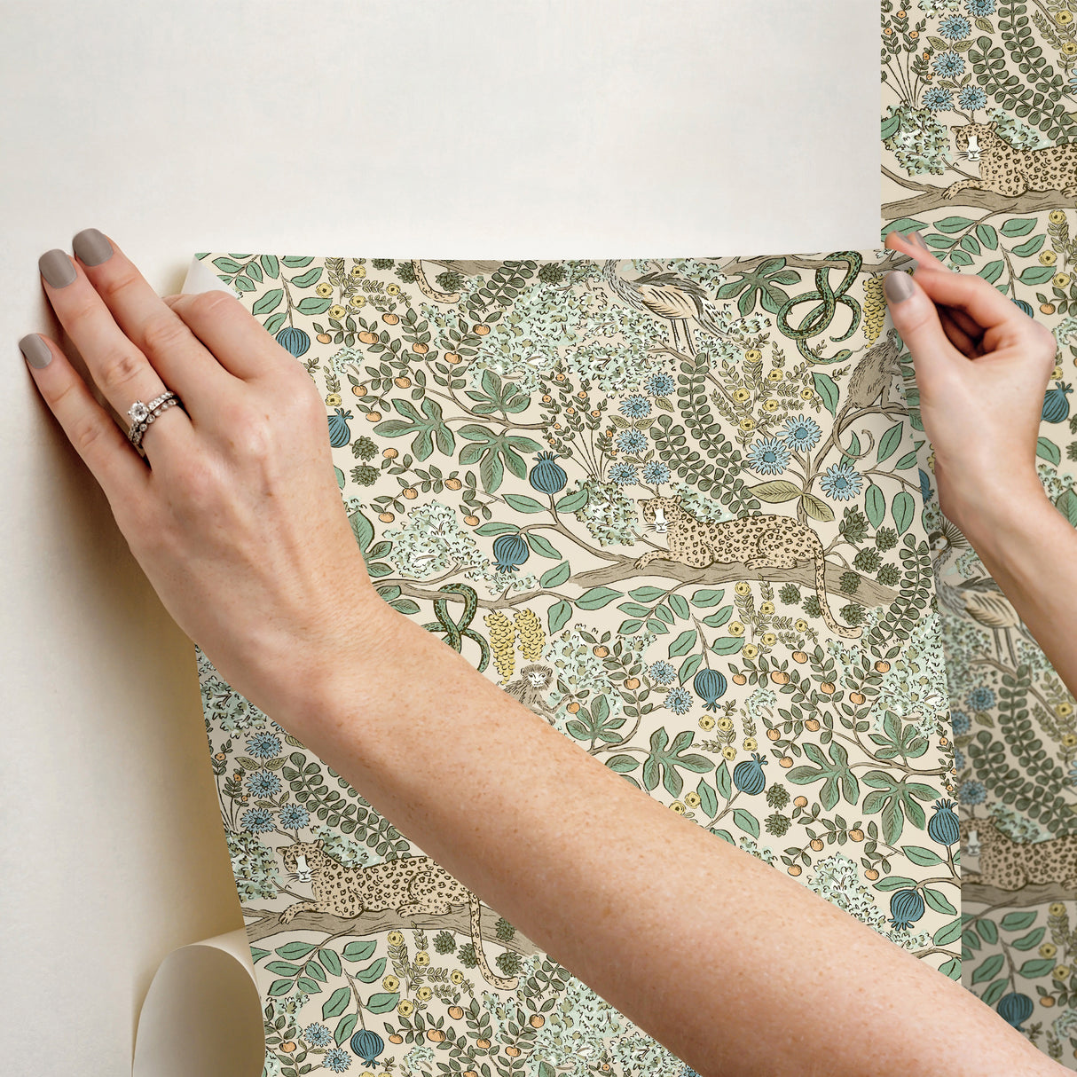 Safari Cream by Rifle Paper Co. Jungle Toile Premium Peel + Stick Wallpaper – York Wallcoverings PSW1681RL