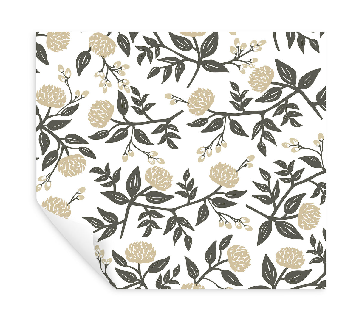 Peonies Gold by Rifle Paper Co. Floral Premium Peel & Stick Wallpaper – York Wallcoverings PSW1686RL