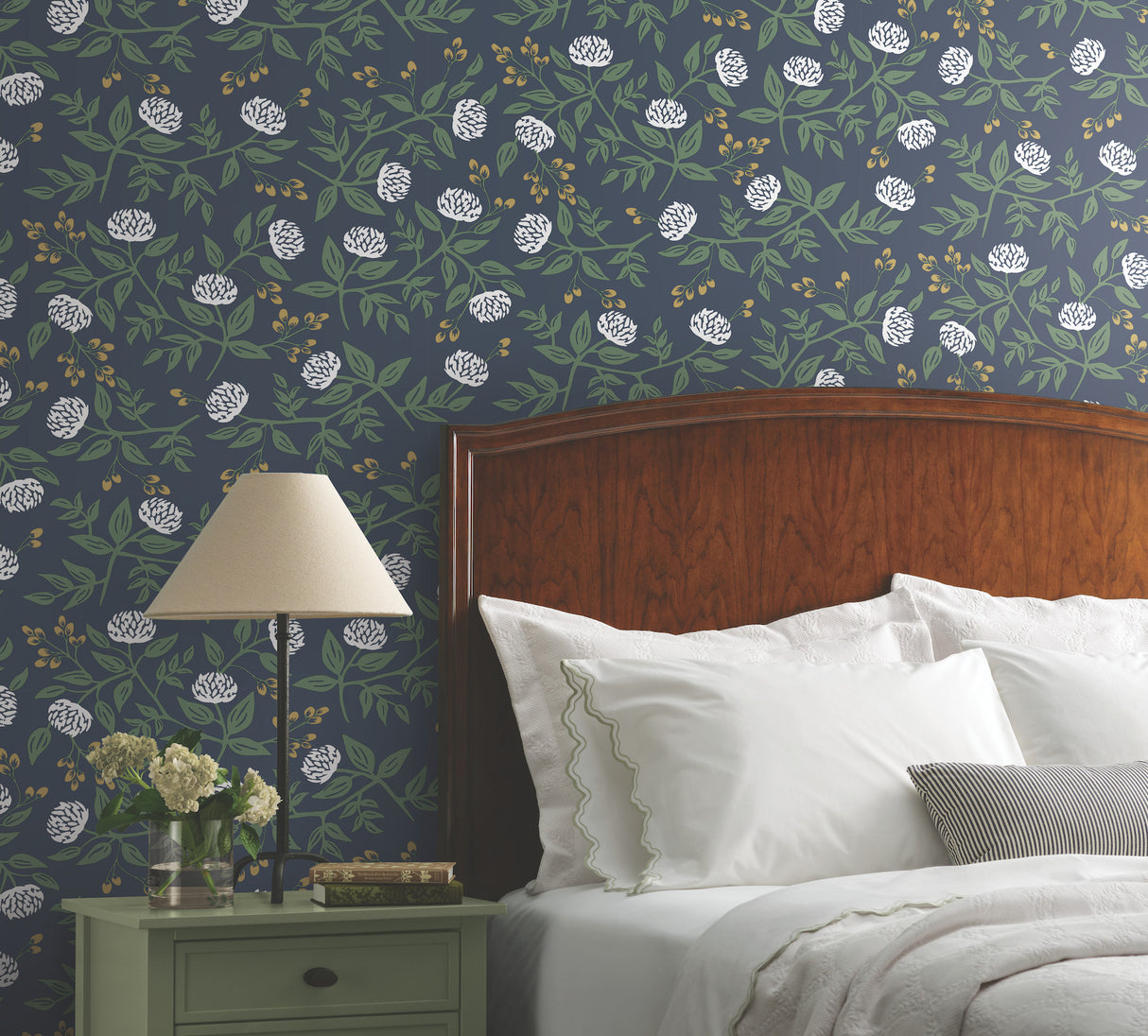 Peonies Navy by Rifle Paper Co. Floral Premium Peel & Stick Wallpaper – York Wallcoverings PSW1687RL