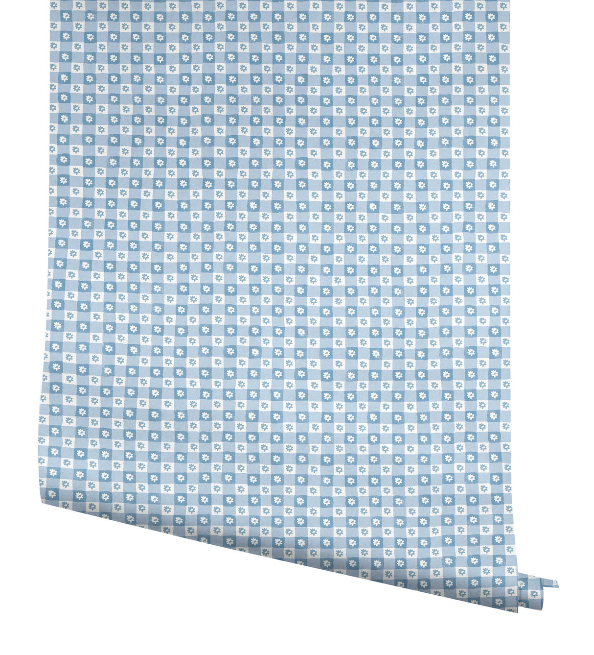 Daisy Gingham Blue by Rifle Paper Co. Floral Check Premium Peel + Stick Wallpaper – York Wallcoverings PSW1689RL