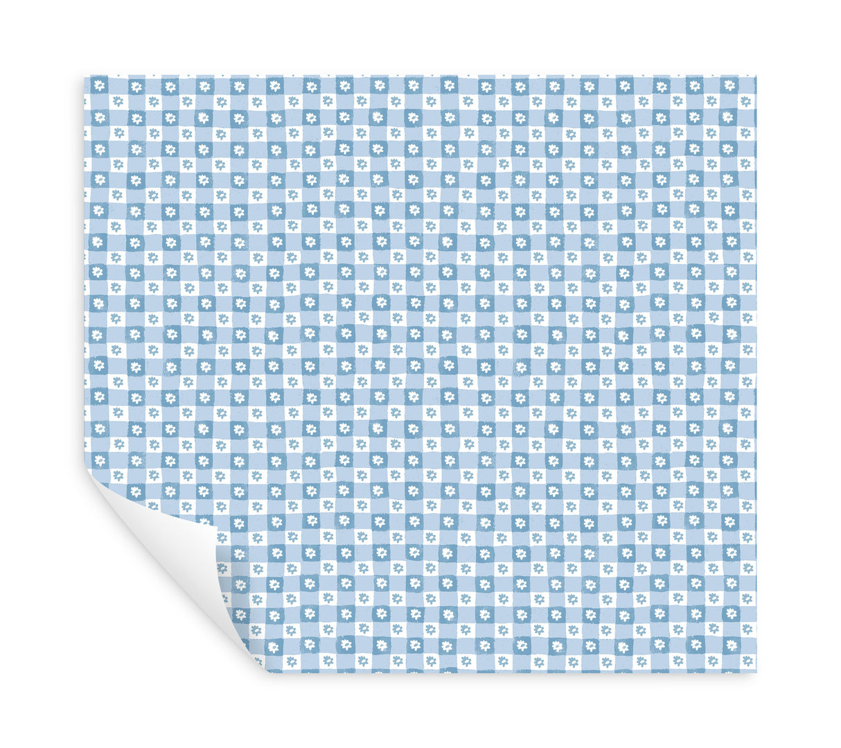 Daisy Gingham Blue by Rifle Paper Co. Floral Check Premium Peel + Stick Wallpaper – York Wallcoverings PSW1689RL