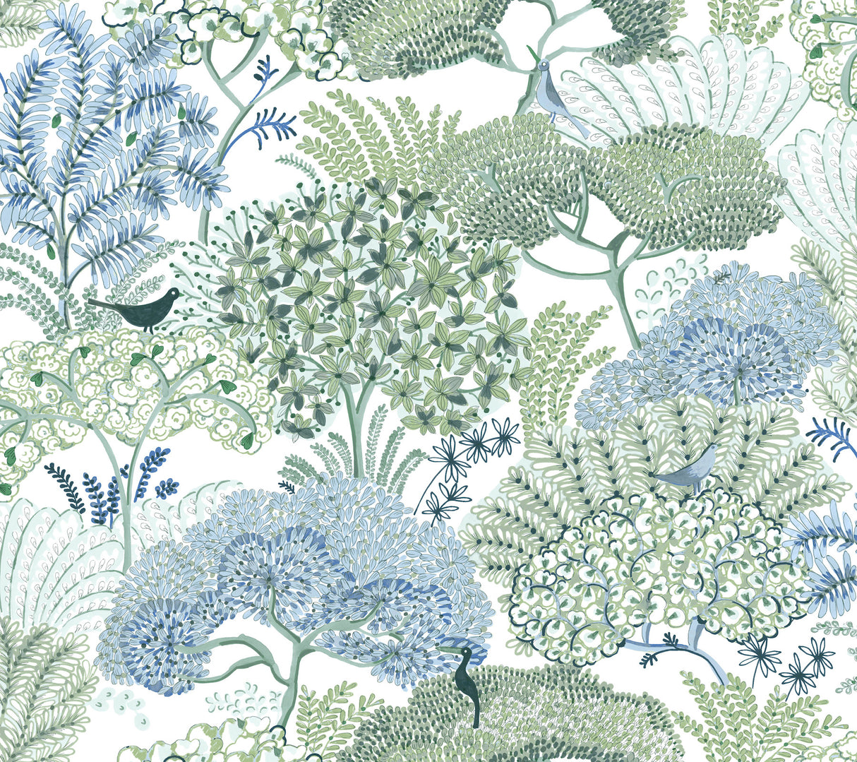 Everbloom Forest Green Botanical Peel and Stick Wallpaper by York Wallcoverings - PSW1697RL