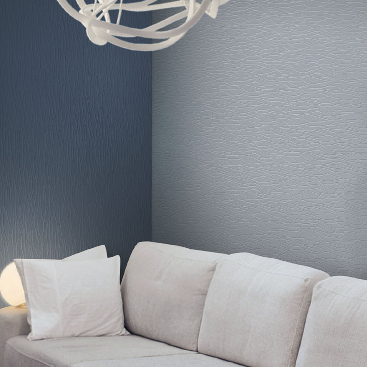 Organic Waves Paintable White Wallpaper with Textured Wave Motif - York PT9418