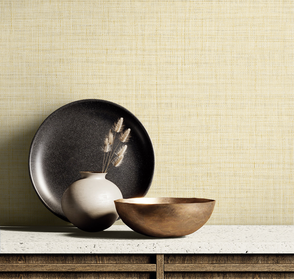 Harvest Twine Tan by Raffia Faux Weave Vinyl Wallpaper – Seabrook Designs RA40105