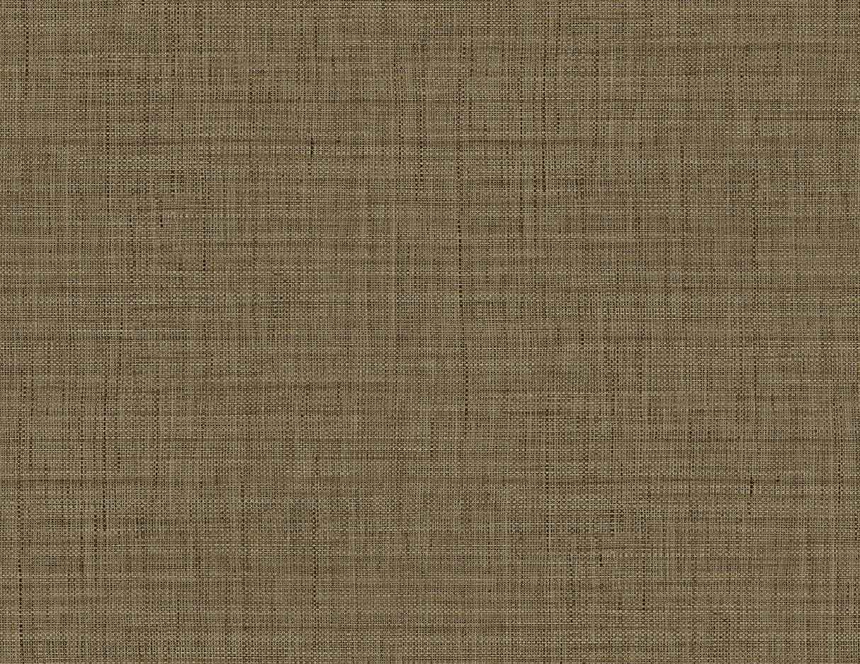 Harvest Twine wallpaper in Mocha with a matte faux weave texture