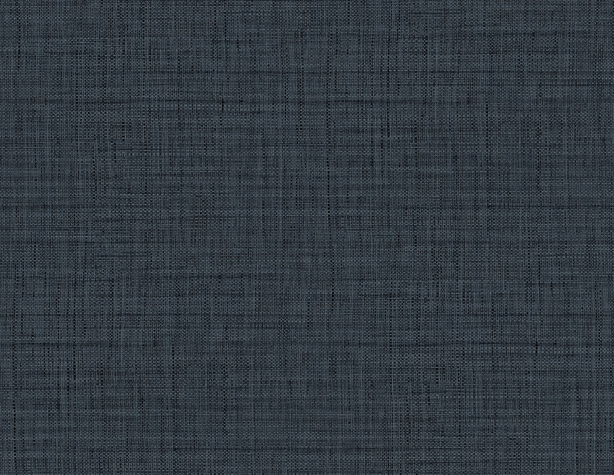 Ocean blue faux weave textured vinyl wallpaper pattern