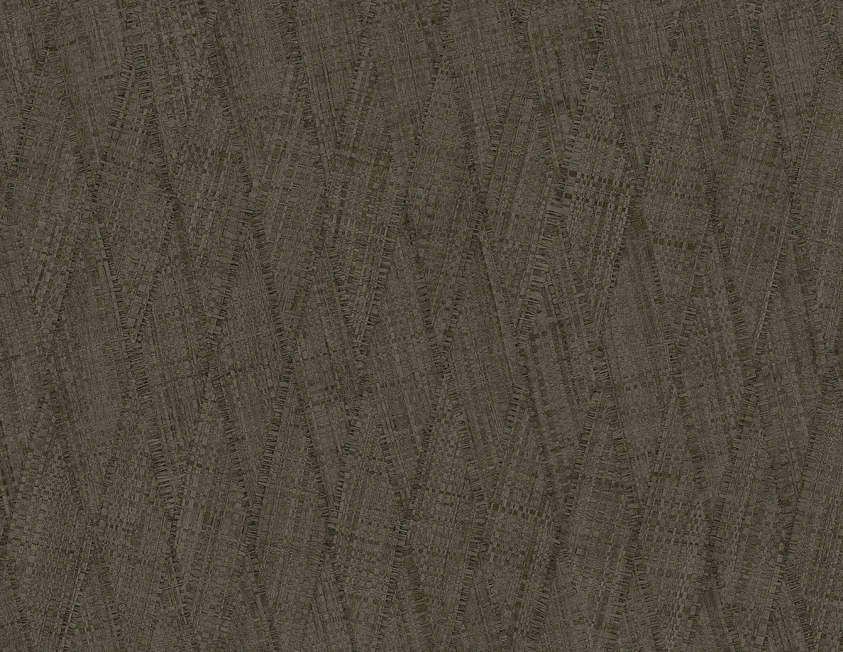 Sun Woven wallpaper in Clove with a matte faux weave texture pattern