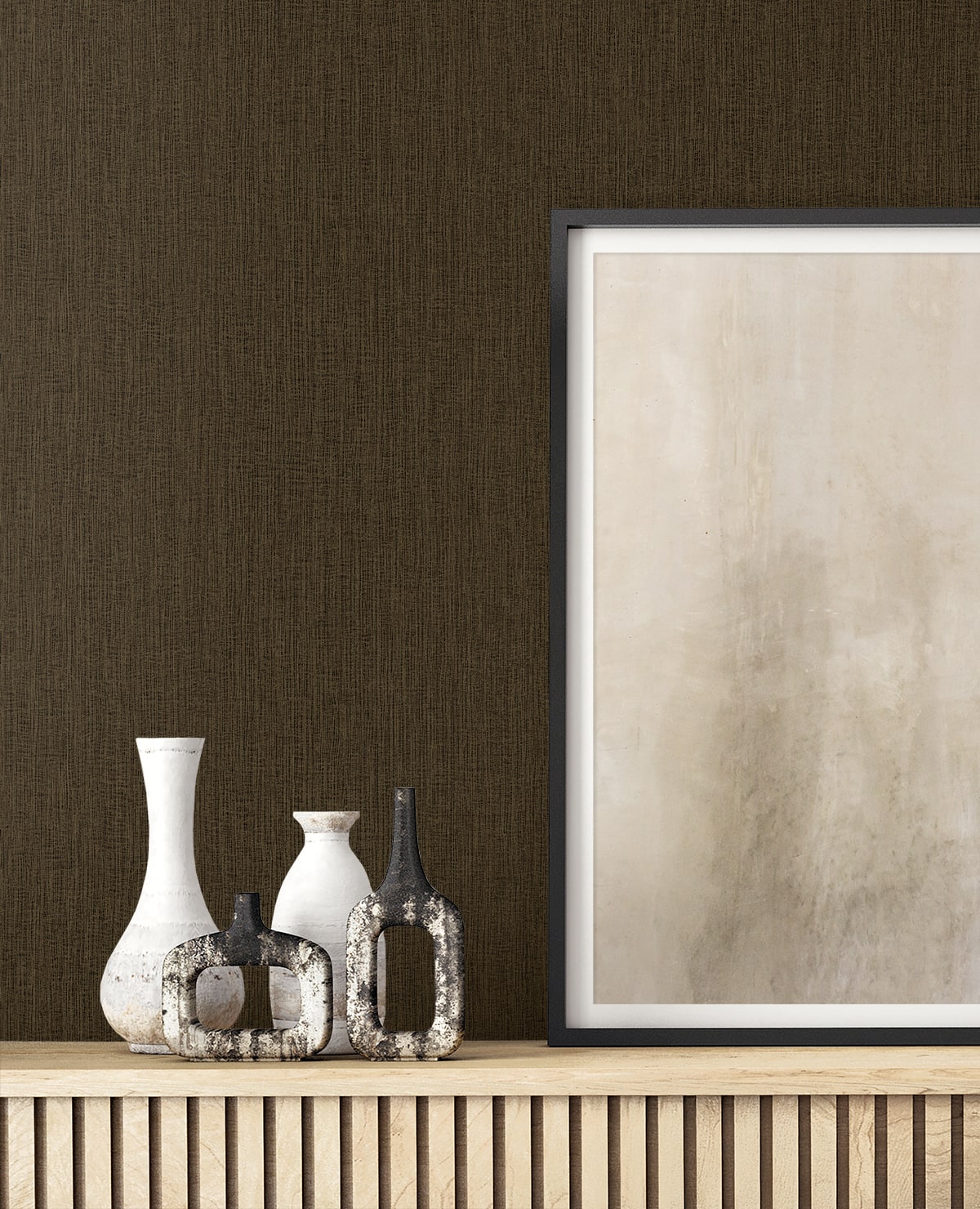 Natural Tether Coffee by Raffia Textured Vinyl Wallpaper – Seabrook Designs RA41524