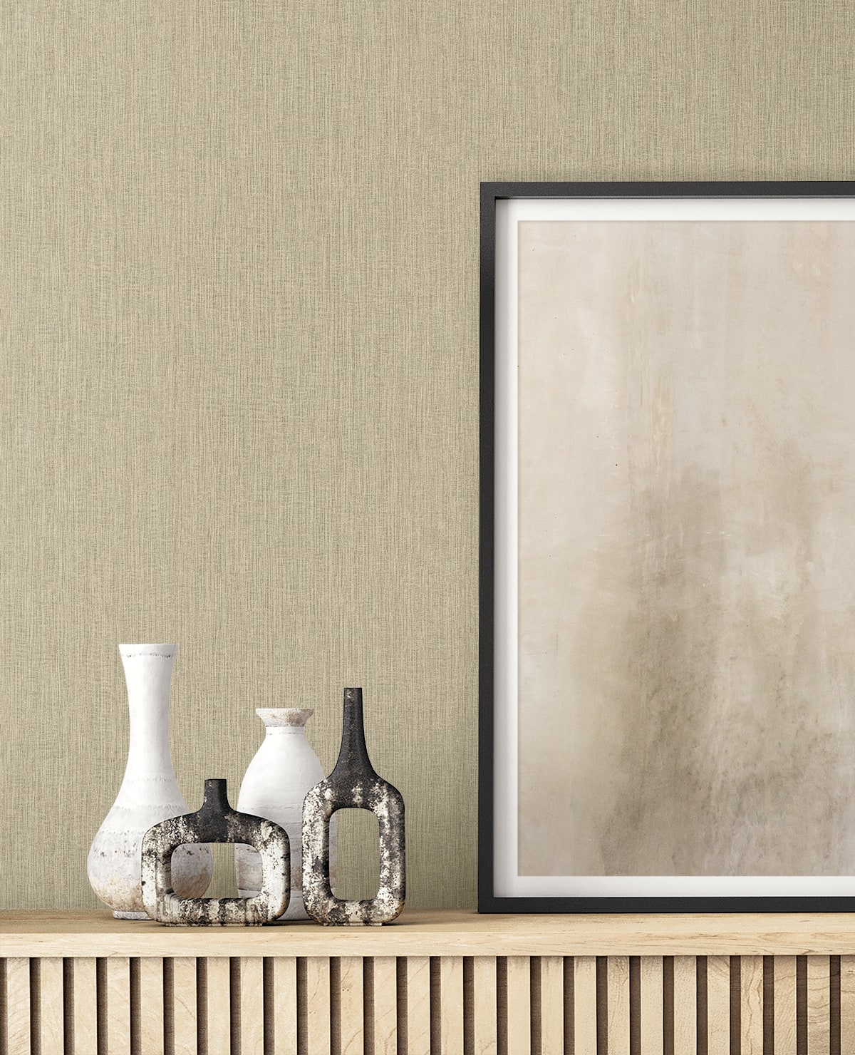 Natural Tether Beige by Raffia Textured Vinyl Wallpaper – Seabrook Designs RA41528