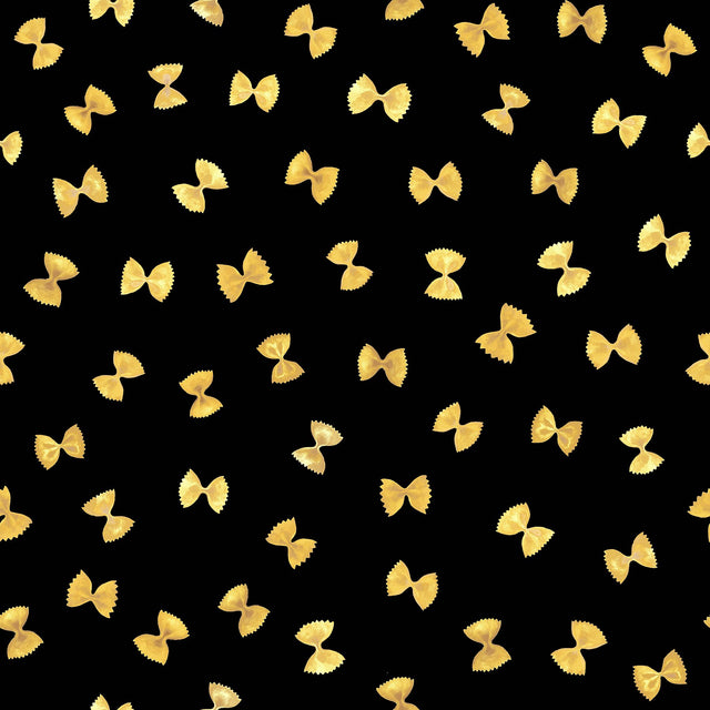 Black Pasta Peel & Stick Wallpaper with Novelty Farfalle Motif - RAS6265