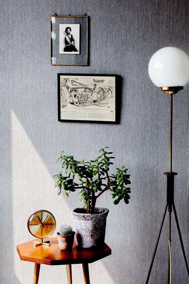 Hera Black Shadow Textured Wallpaper with Traditional Textures Pattern - Brewster RD465