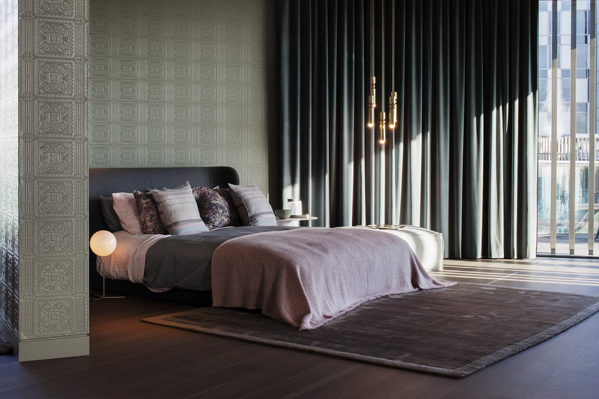 Turner Tile White Paintable Textured Vinyl Wallpaper