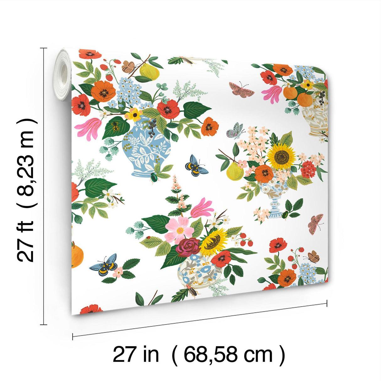 Flower Studies Bright Multi-Color Floral Whimsical Wallpaper - York RF7402