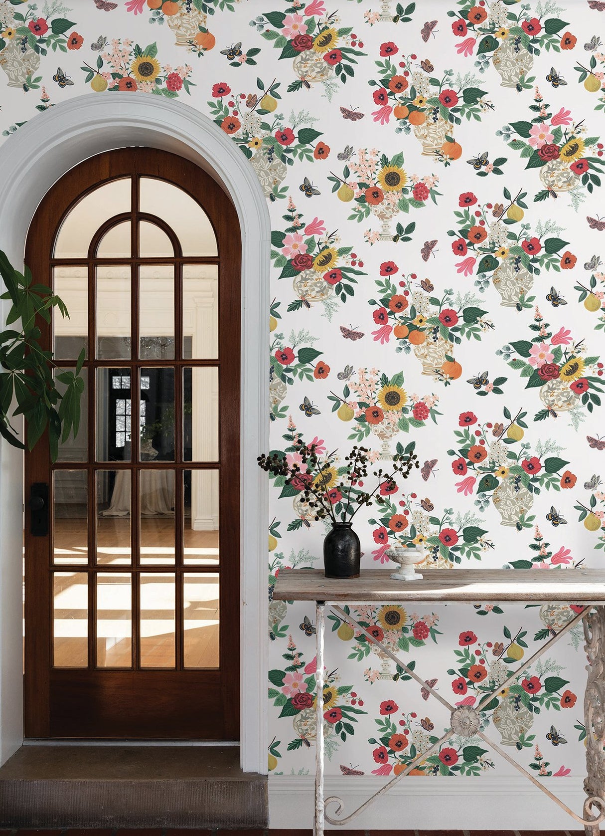 Flower Studies Rose Red Whimsical Floral Wallpaper - York RF7404