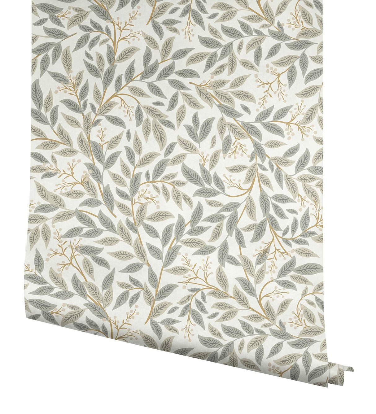 Willowberry Linen Wallpaper with Metallic Botanical Vines - York RF7463