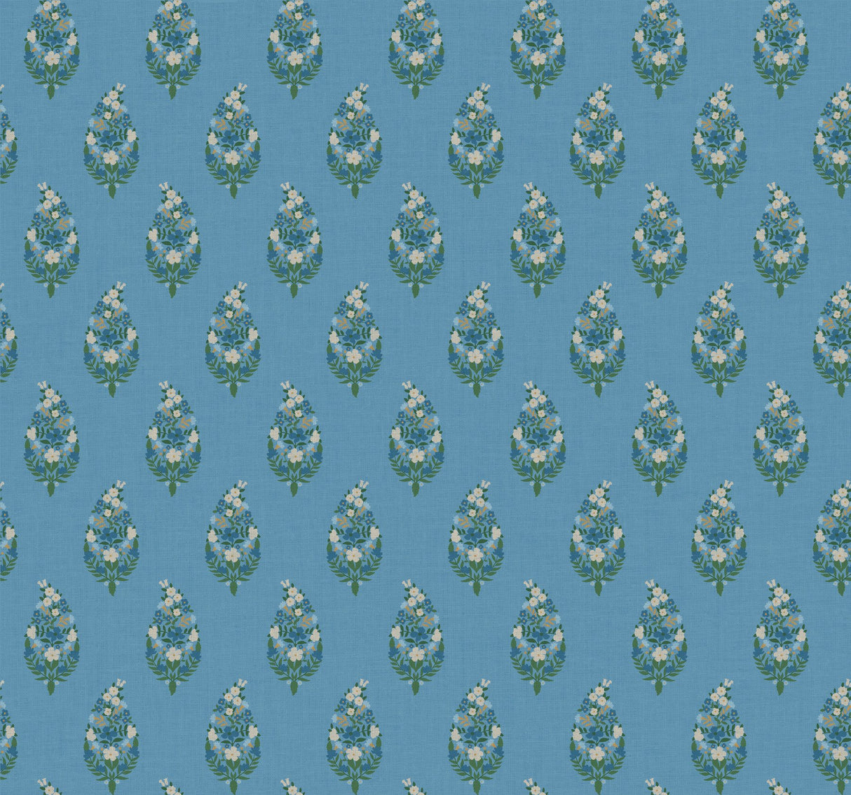 Paisley Blue Wallpaper with Metallic Small Prints Pattern - York RF7473