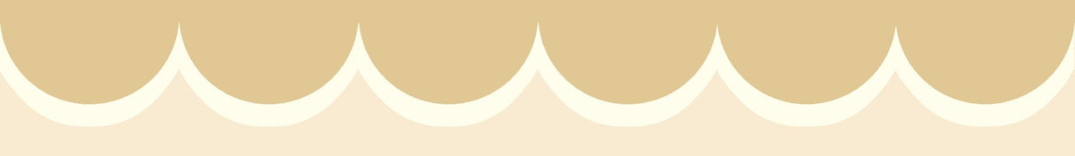 Linen Scallop Wallpaper Trim in Linen with Geometric Scallop Pattern - York RF7521B