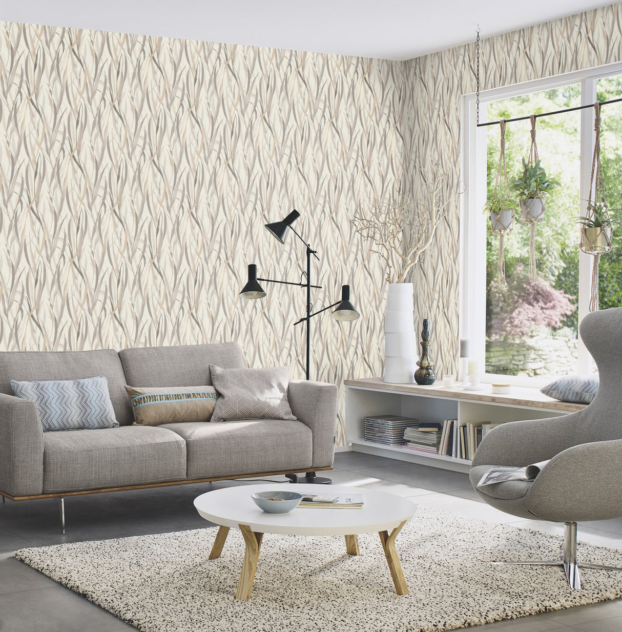 Sway Neutral by Rasch Botanical Wallpaper- Brewster Home Fashions RH330205