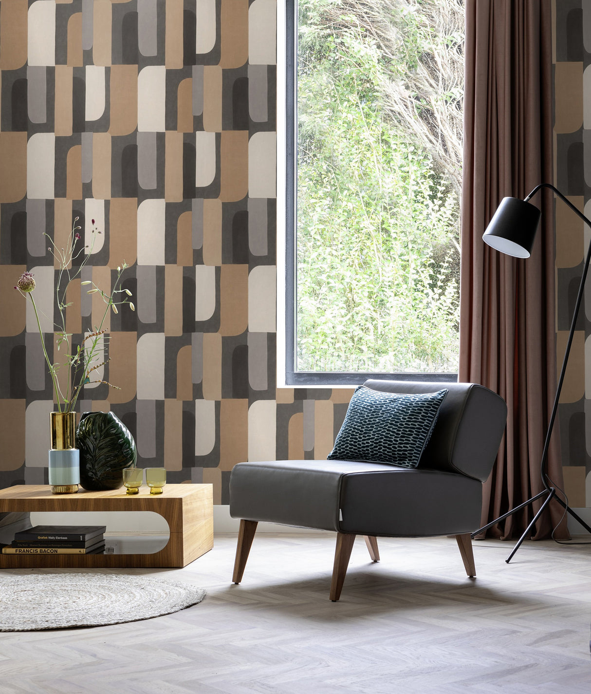 Derain Charcoal by Rasch Geometric Wallpaper – Brewster Home Fashions RH330533