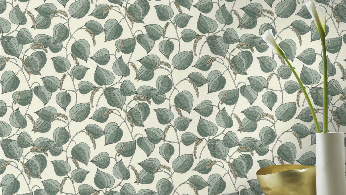 Alaia Green Leafy Vine by Rasch Wallpaper- Brewster Home Fashions RH580518