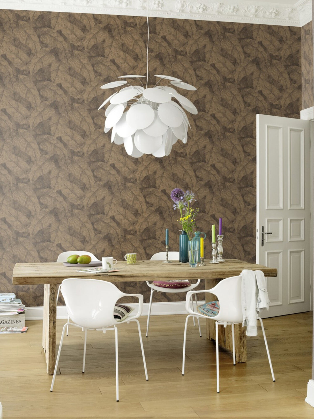 Galner Copper by Rasch Leaves Wallpaper – Brewster Home Fashions RH720570