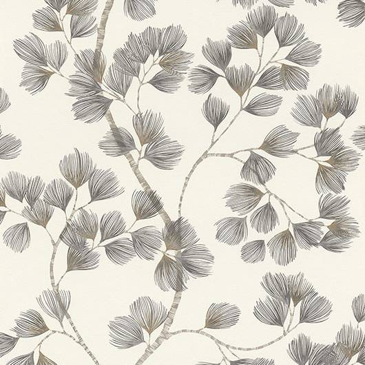 Newcomb Grey Trailing Branches Wallpaper by Rasch
