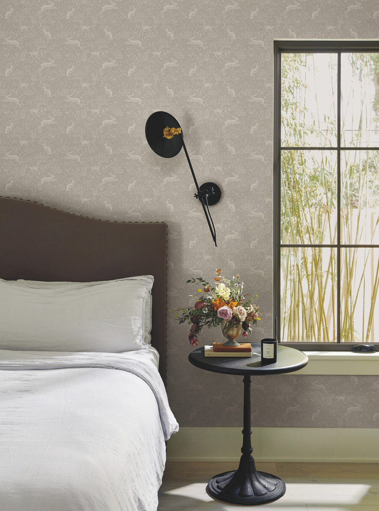 Fable Linen Wallpaper with Woodland Animal Motif - York RI5102