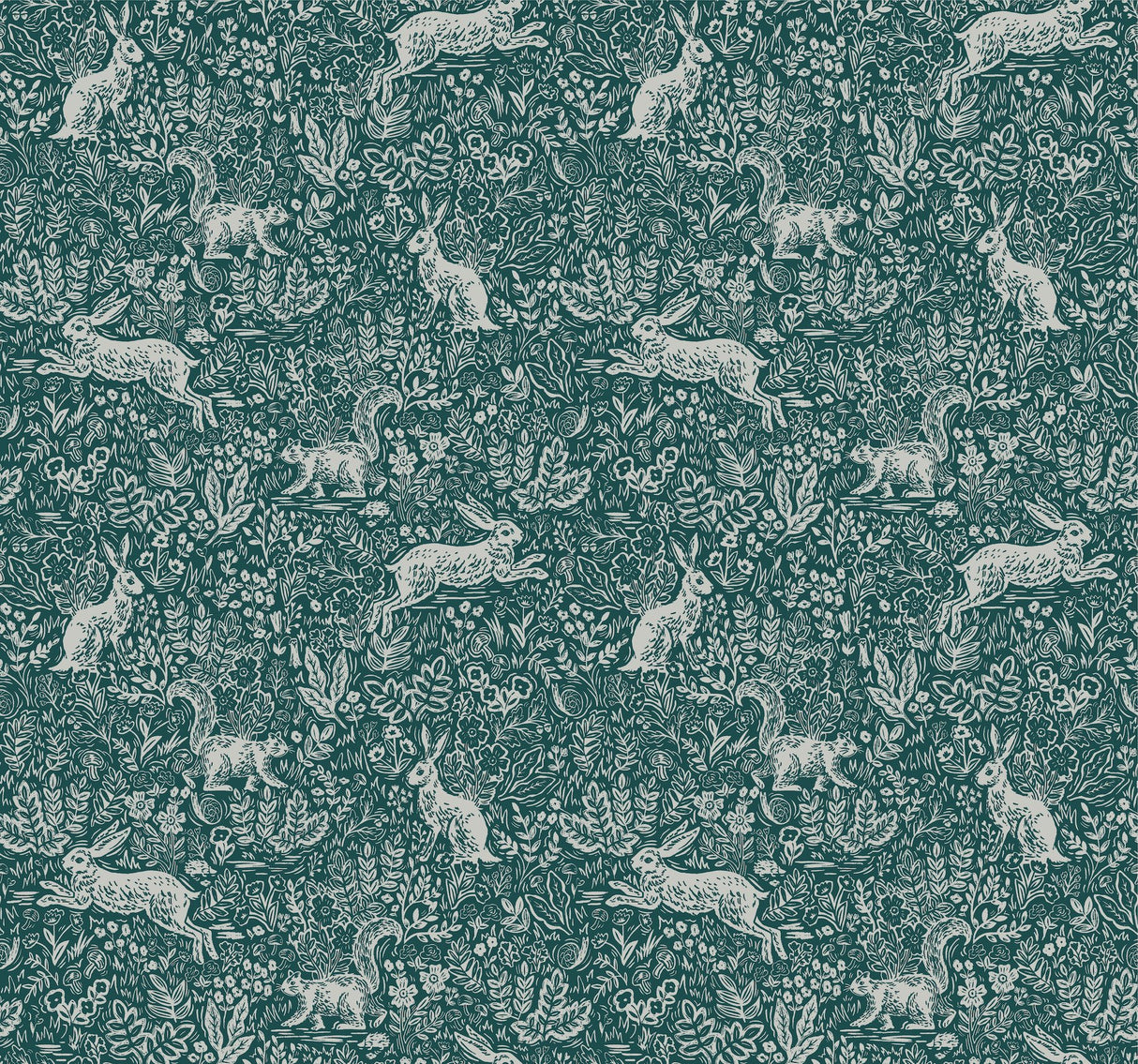 Fable Emerald Wallpaper with Woodland Animal Motif - York RI5104