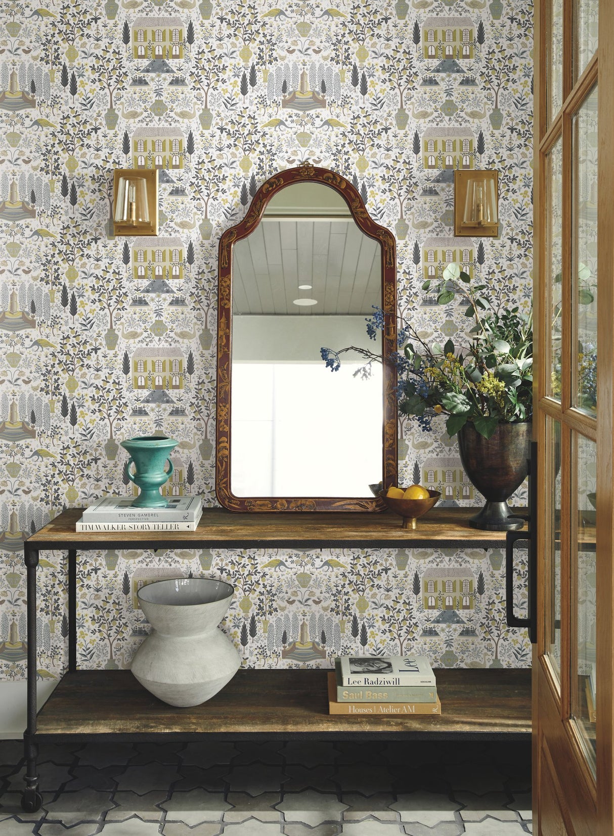 Camont Linen & Gold Wallpaper with Pastoral French Farmhouse Animals Pattern - York RI5107